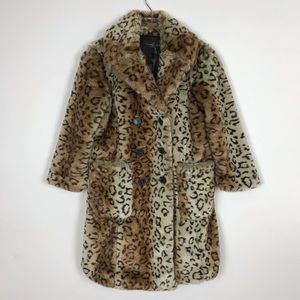Vigoss Collection faux fur leopard teddy bear coat